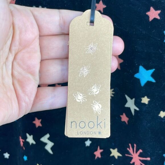 Nooki London Josie Printed Velvet Blouse Stars Print Long Sleeve pullover Large - Picture 5 of 16